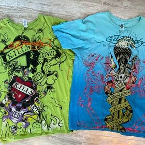 Ed Hardy 100% Cotton XXL T- shirts- bundle of 2